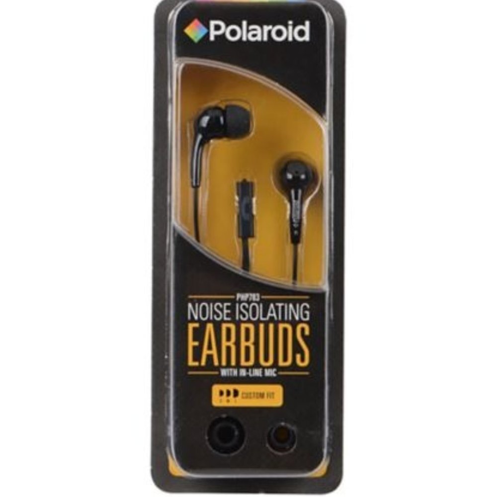 POLAROID / Noise Isolating Earbuds w/ In-Line Mic